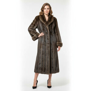 Vintage Luxe Long Brown Fur Coat